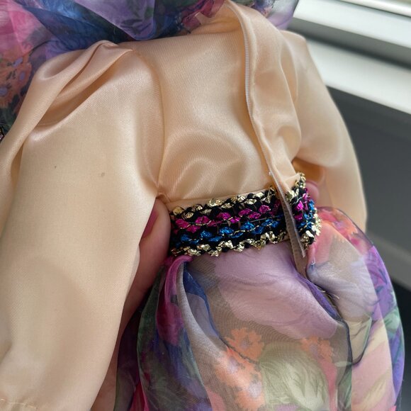 Vintage porcelain Venetian doll - Harlequin - 16 inches- collectible doll - Picture 8 of 12